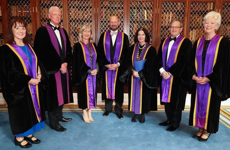 Dean with Honorary Fellows during a ceremony at No. 6 Kildare street